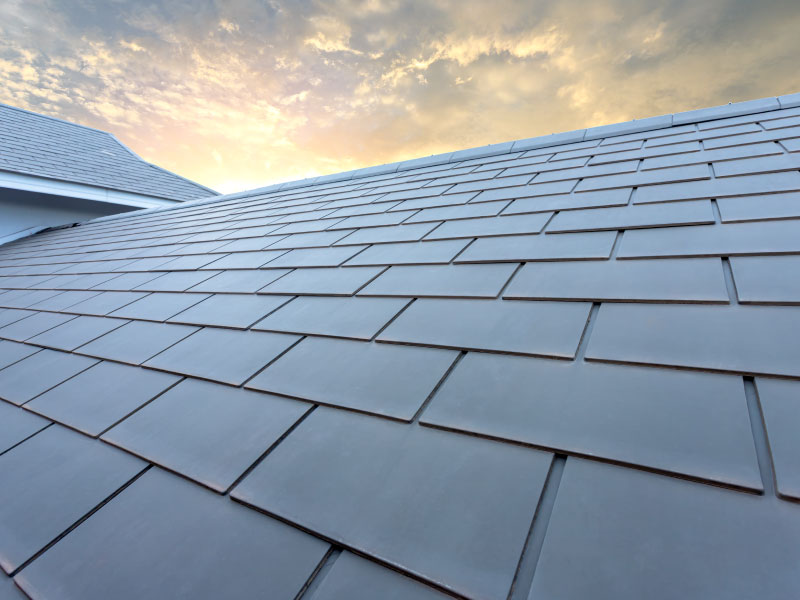 Black slate shingles